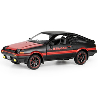 Voiture miniature en métal moulé sous pression, échelle 1/24, modèle AE86 JDM entièrement fonctionnel, collection de jouets de voitures miniatures en alliage