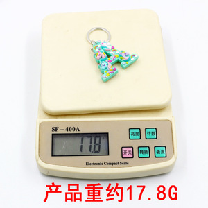 <span class=keywords><strong>Porte</strong></span>-clés en caoutchouc PVC souple avec les lettres de l'alphabet, <span class=keywords><strong>licorne</strong></span> 3D, <span class=keywords><strong>personnalisé</strong></span> - Product Image 4