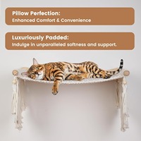 ROPECUBE-Hamac-Lits confortables pour chat avec perchoir de fenêtre pour le plaisir intérieur, cordes en bois durable et en coton macramé pour dormir et grimper