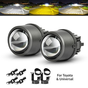 Projecteur de feux antibrouillard H11 <span class=keywords><strong>Bi</strong></span>-LED tricolore haute puissance à faisceau laser haut/bas de 3 pouces pour voitures Toyota Corolla (vente en gros) - Product Image 1