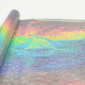 Manufacturer Custom Design <strong>3D</strong> Effect <strong>Laser</strong> Printed <strong>Metallized</strong> Holographic Heat Transfer <strong>Film</strong> For Leather - Product Image 1