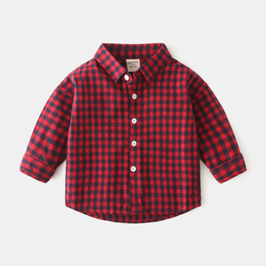 Vente en Gros Vêtements pour Enfants <span class=keywords><strong>Chemise</strong></span> à Manches Longues à <span class=keywords><strong>Carreaux</strong></span> pour Garçon Haut Décontracté Printemps <span class=keywords><strong>et</strong></span> Automne - Product Image 3