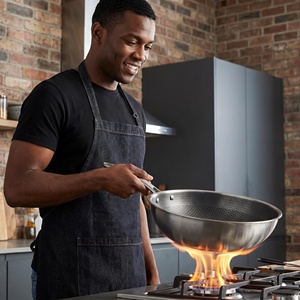 <span class=keywords><strong>Wok</strong></span> chinois antiadhésif en acier inoxydable triple couche pour cuisine économe en énergie, vente en gros - Product Image 4