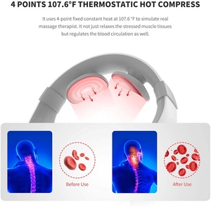 Masajeador de cuello inteligente de pulso inalámbrico, masajeador de cuello eléctrico con calor masajeador de relajación de cuello de punto de disparo de tejido profundo - Product Image 3