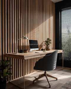 Panneaux acoustiques en <span class=keywords><strong>bois</strong></span> naturel Akupanel, chêne moderne rainuré, panneaux muraux insonorisants en <span class=keywords><strong>laine</strong></span> <span class=keywords><strong>de</strong></span> <span class=keywords><strong>bois</strong></span> pour studios et hôtels - Product Image 5