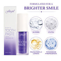 Dentifrice blanchissant violet 30 ml avec logo personnalisé, à base de Polyglycéryl-4 Caprate, pour une haleine fraîche et des soins bucco-dentaires