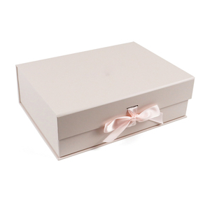 High-end Eco-Friendly Waterproof Magnetic Closure Flip-Top Rigid Paper Gift <b>Box</b> with Ribbon and Satin Lining - Product Image 2