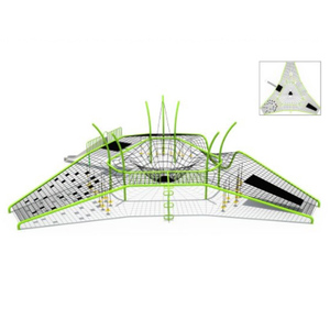 Modèle <span class=keywords><strong>de</strong></span> treillis grimpant Green Bowl avec marches <span class=keywords><strong>en</strong></span> filet noir et pieds <span class=keywords><strong>de</strong></span> soutien incurvés, conception 3D - Product Image 6