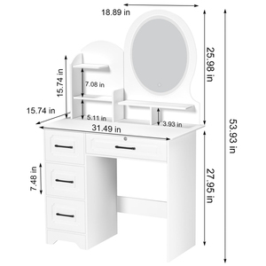 Factory Direct <b>Dressing</b> <b>Table</b> with LED Lights, <b>Vanity</b> Adjustable Brightness <b>Mirror</b> - Product Image 5