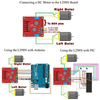Pour Module de carte contrôleur d'entraînement moteur L298N double pont H pas à pas cc pour Arduino