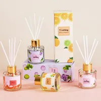 Désodorisant en Verre sans Flamme avec Diffuseur à Bâtonnets Parfum Fruits pour Maison Chambre Hôtel Décoration Éliminateur d'Odeurs pour Toilettes