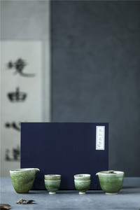 First Class Clay Kiln Fired Ceramic Hand-painted Color Glaze Moss on the Green Kung Fu <b>Tea</b> <b>Set</b> - Product Image 2