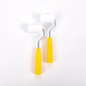 2"mini roller brush painting roller brush white foam paint roller tool with yellow handle