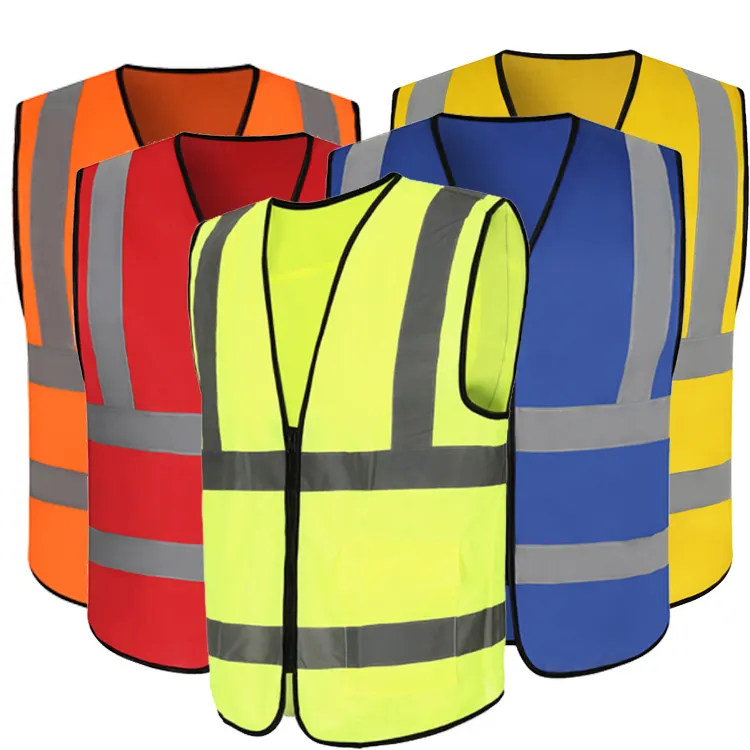 High Visibility Special Logo Construction Traffic Road Working Jackets Safety Vest with Pocket Custom Reflective Vests