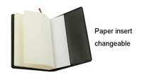Couverture double face en cuir PU de taille A5 réutilisable Journal Sublimation Blank avec dos en cuir noir et pages doublées