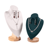 Mannequins en bois 3D demi-corps avec support pour boucles d'oreilles, présentoir pour bijoux personnels et vitrine de bijouterie