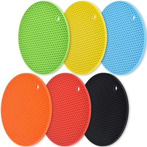 Multi-sizes Multipurpose Pot Holders Non-Slip Round Thick Heat Resistant <b>Silicone</b> <b>Mat</b> for Kitchen - Product Image 4
