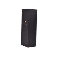 Boîte rigide de luxe haut de gamme pour emballage de bouteilles de vin et de tequila, avec logo de marque personnalisé, pelliculage mat et estampage à chaud, base et couvercle noirs