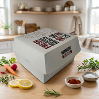 Boîte à hamburger en carton personnalisée à bas prix, emballage jetable pour fast-food, conteneur OEM avec faible MOQ