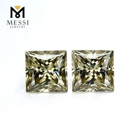 Bijoux Messi Prix de gros Moissanite de qualité supérieure Coupe princesse 1 carat Moissanite jaune Diamant