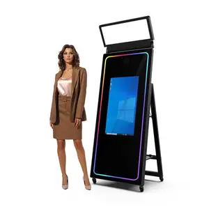 2024 Magic Mirror Photo Booth Compatible With Smartphones Features Instant Picture Printer And Camera Kiosk