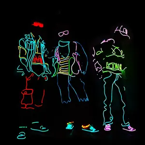 <span class=keywords><strong>Ropa</strong></span> Luminosa con Cable EL de Carnaval, <span class=keywords><strong>Ropa</strong></span> LED Luminosa Lista <span class=keywords><strong>para</strong></span> Usar, <span class=keywords><strong>Ropa</strong></span> de Baile Brillante de Neón, Disfraces <span class=keywords><strong>para</strong></span> Espectáculos Nocturnos - Product Image 2