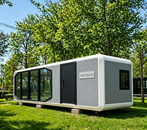 Casa Móvil Tipo Cabaña Apple, Hotel, Oficina, Espacio Panorámico, Moderna, Rectangular, de Acero Galvanizado, para Actividades al Aire Libre - Product Image 1