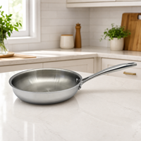 Poêle à frire en acier inoxydable tri-couches antiadhésive compatible induction, ustensile de cuisson professionnel pour cuisiner des steaks et des œufs