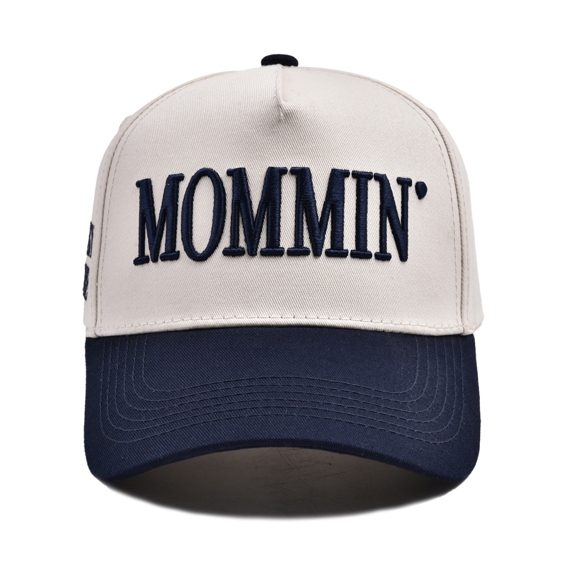 Casquette de baseball mommin bleu marine beige-broderie 3D