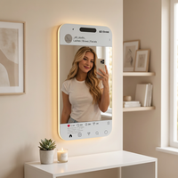 Cermin LED Sensor IP44 Gaya Instagram dengan Lampu Selfie Nama Kustom untuk Salon Kecantikan, Gym, Villa & Studio Kreator