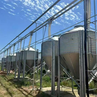 Silo à alimentation pour porcs et volailles au prix fabricant, en tôle d'acier galvanisé à chaud, pour stockage de céréales en élevages avicoles et porcins, garantie 1 an