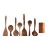 Juego de utensilios de cocina de madera de acacia, 11 piezas, herramientas de cocina resistentes al calor, kit de cucharas y espátulas para uso doméstico - Product Image 4