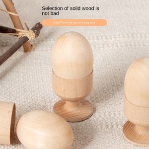 Uova di legno dipinte fai-da-te EDULAND OEM/ODM CE CPC, uova di anatra creative per bambini 2-4 anni, ideali per la creazione di capelli per Pasqua - Product Image 3