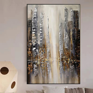 <span class=keywords><strong>Peinture</strong></span> d'art mural sur toile faite à la main tableau de ville moderne peint à la main paysage <span class=keywords><strong>abstrait</strong></span> bâtiment <span class=keywords><strong>peinture</strong></span> à l'huile pour la décoration intérieure - Product Image 6
