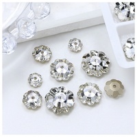 Strass en verre à dos plat à coudre, qualité luxe, vente en gros, perles de cristal en vrac, accessoires de couture DIY pour vêtements