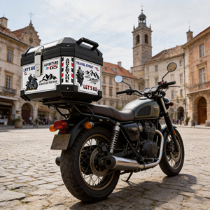 Baúl Superior <span class=keywords><strong>para</strong></span> Motocicleta de Aluminio de 45L, Equipaje Rígido Impermeable |   Maleta de Viaje Urbana de Liberación Rápida - Product Image 4