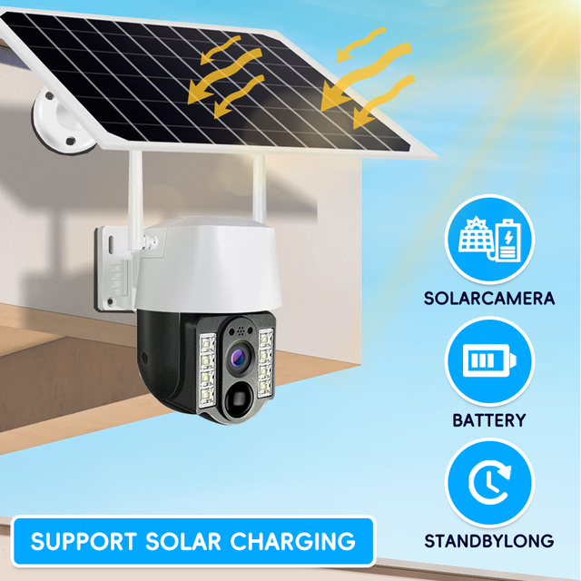 1080P Night Vision Smart Security Camera 8000mAh Battery Solar WiFi Outdoor Camera