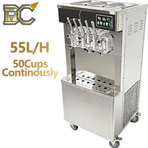 Máquina de helados y granizados de 55L/H, máquina de helado suave de pie con preenfriamiento, máquina de helado softy - Product Image 1