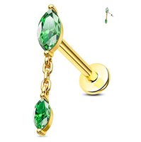 16G ASTM F136 Titane Fine Jewelry Filetage Interne 3 Fleur CZ Pave Lip Labret Stud Piercing Body Fashion Piercing Jewelry