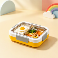 Boîte à lunch Maxcook 2 compartiments 700 ml, anti-fuite, en acier inoxydable 316L, boîte à lunch pour enfant, boîte bento pour l'école