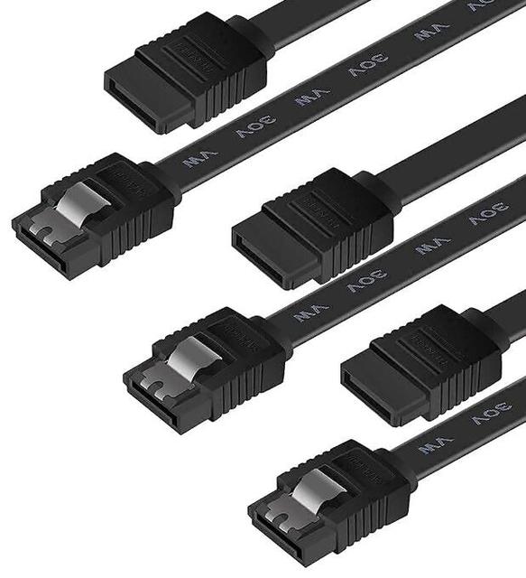 SATA Cable III 6Gbps Straight HDD SDD Data Cable with Locking Latch 18 Inch for SATA