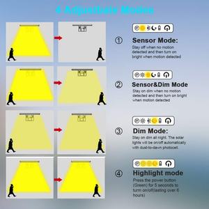 หลอดไฟ LED พลังงานแสงอาทิตย์ 3w 5w 8w มี 3 ขนาดให้เลือก แสงสองสี แบตเตอรี่ความจุสูง 4 โหมด ไฟเซ็นเซอร์พลังงานแสงอาทิตย์สำหรับภายนอกอาคาร - Product Image 6