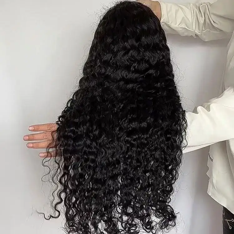 Human Hair Wigs Raw Brazilian Hair with Baby Hair Full Lace Wigs Women Lace Cap Wig for Black Wholesale Deep Curly Swiss