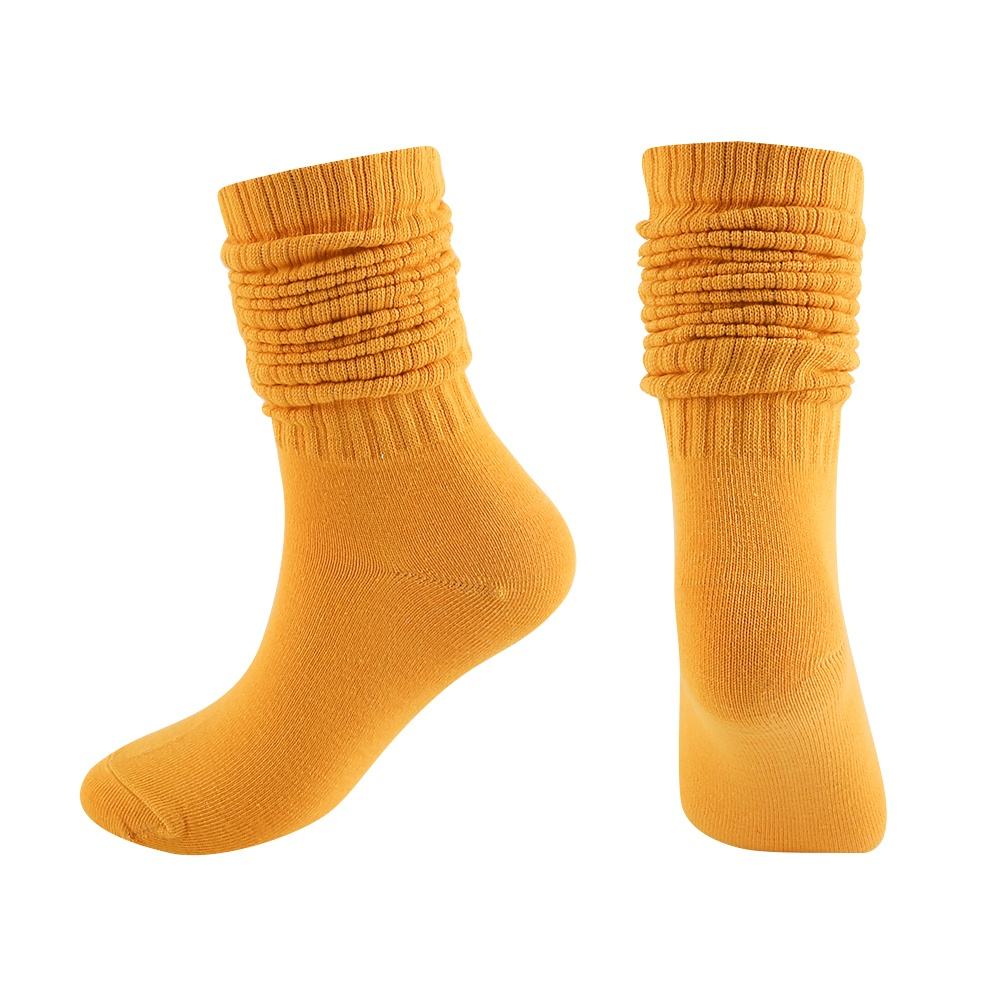 New Fashion Colorful Knitted Heavy Socks Wholesale Cotton Solid Thick Slouch Socks for Women Girls Kids