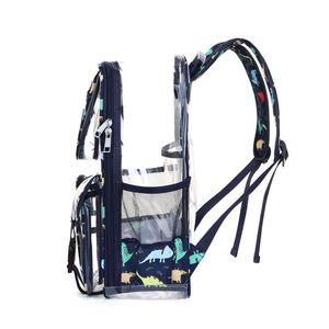 Fashionable Graffiti Pattern Book Bag Big Capacity PVC Transparent Travel <b>Backpack</b> Trend Clear <b>Student</b> <b>Backpack</b> - Product Image 4