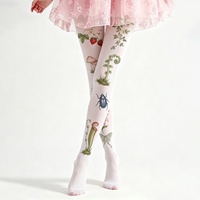 Nouveau Collant en nylon imprimé à motif floral et fraises, style tendance et décontracté, style rétro européen et américain, pour le marché international