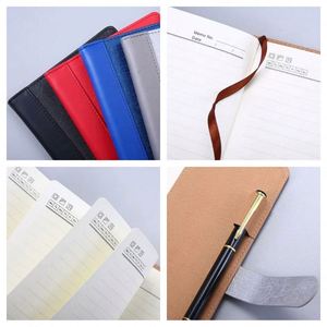 Most Selling Business Hardcover A5 Leather Notebook 100 Sheets Shiny Textured Journal Slicing Built-in <b>Pen</b> Insert Customizable - Product Image 4
