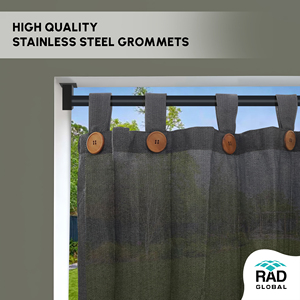 Outdoor Loop Curtain 150 GSM MM Grey with Contemporary Charcoal Tones for Sophisticated Outdoor Privacy - Product Image 3