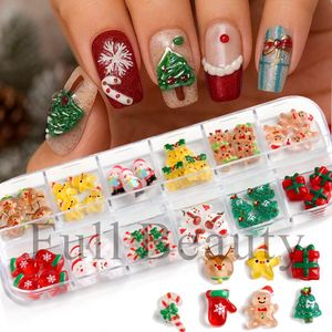 12 Rejillas de Adornos 3D para Uñas de Navidad, Accesorios Mixtos de Alces y Campanas de Invierno para Manicura DIY y Uñas Postizas - Product Image 2