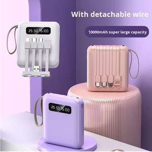 Batería Externa Personalizada al por Mayor de 10000mAh, Compacta y <span class=keywords><strong>Mini</strong></span>, Carga Rápida de 2A, Entrada Tipo-C, 10W, Cable Integrado, ABS - Product Image 4